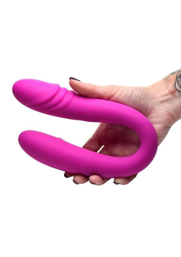 Inmi 7X Double Down Rechargeable Silicone Double Dildo with Remote Control - Purple - Image 3