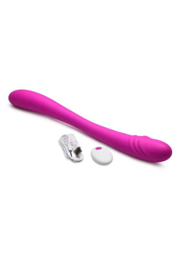 Inmi 7X Double Down Rechargeable Silicone Double Dildo with Remote Control - Purple - Image 4