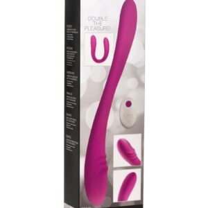 Inmi 7X Double Down Rechargeable Silicone Double Dildo with Remote Control - Purple