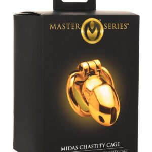 Master Series Midas 18K Gold-Plated Locking Chastity Cage