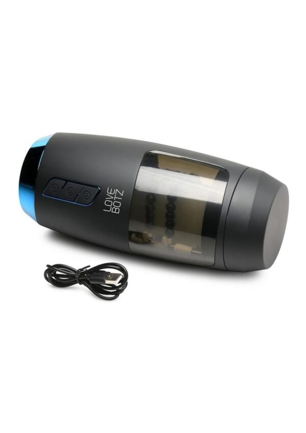 LoveBotz The Milker Slider 18X Rechargeable Stroking Masturbator - Black/Clear - Image 4