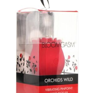 Bloomgasm Orchids Wild Rechargeable Silicone Vibrating Pinpoint Rose Tickler - Red