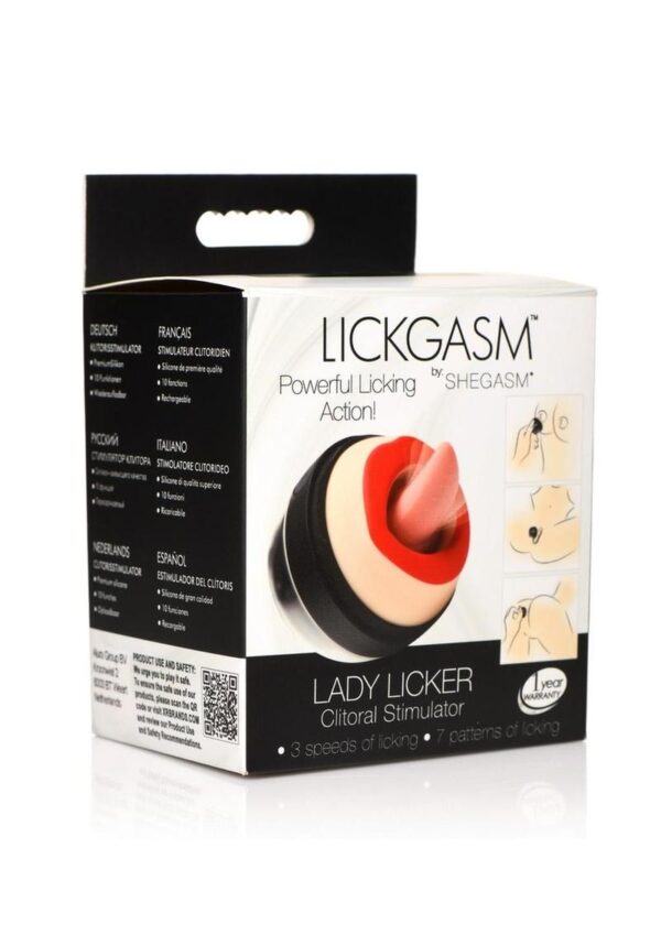 Lickgasms Lady Licker 10X Rechargeable Silicone Clitoral Stimulator - Black/Vanilla