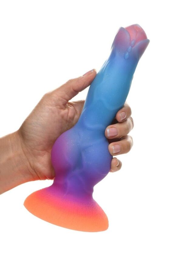 Creature Cocks Space Cock Glow in The Dark Silicone Alien Dildo - Orange/Purple/Blue - Image 4