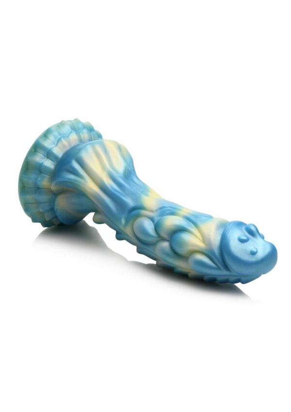 Creature Cocks Sea Stallion Silicone Rechargeable Dildo with Remote Control - Blue/Yellow - Image 3