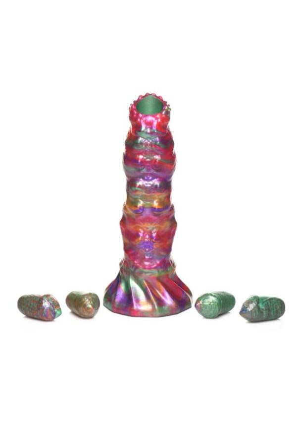Creature Cocks Larva Silicone Ovipositor Dildo with Eggs - Multicolor - Image 2