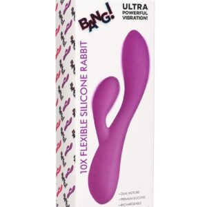 Bang! 10X Flexible Rechargeable Silicone Rabbit - Purple