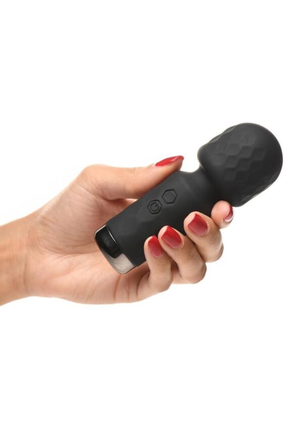 Bang! 10X Mini Silicone Rechargeable Wand - Black - Image 4