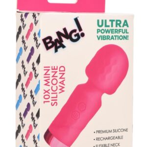 Bang! 10X Mini Silicone Rechargeable Wand - Pink