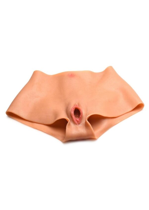 Master Series Pussy Panties Silicone Wearable Vagina/Ass Panties - Large - Vanilla - Image 2