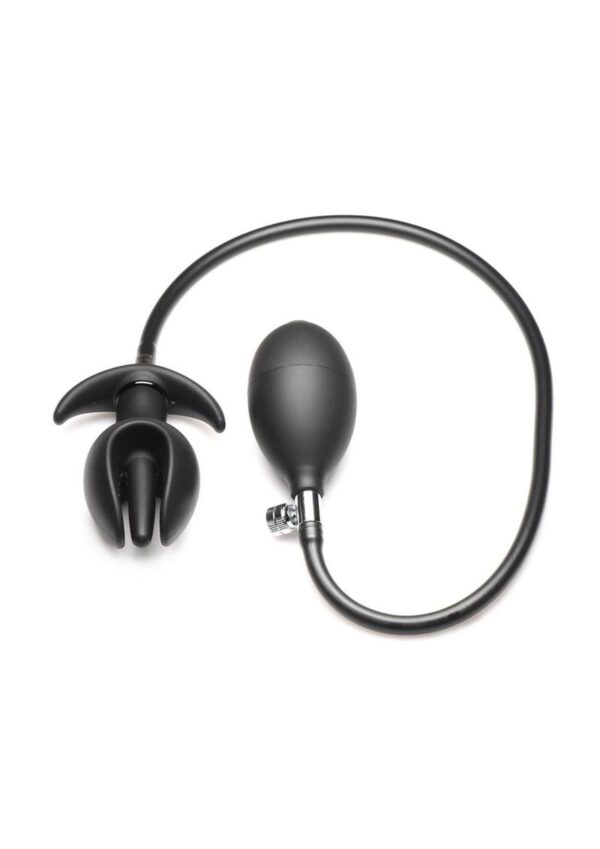Master Series Ass Bound Anchor Inflatable Silicone Anal Plug - Black - Image 2