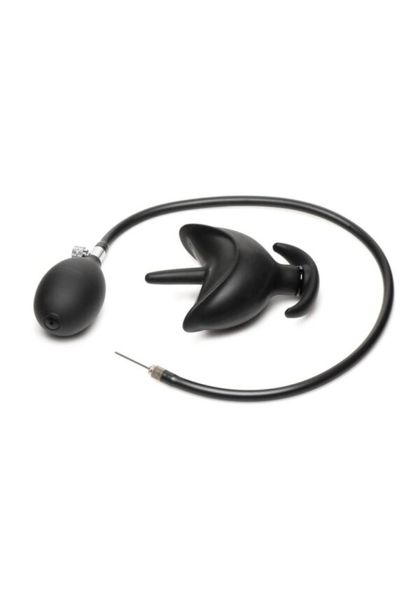 Master Series Ass Bound Anchor Inflatable Silicone Anal Plug - Black - Image 3