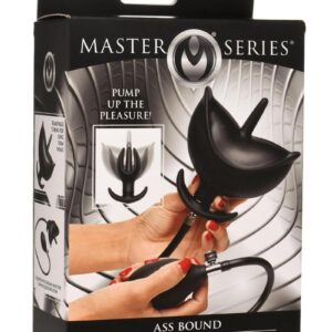 Master Series Ass Bound Anchor Inflatable Silicone Anal Plug - Black