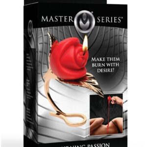 Master Series Burning Passion Rose Candle with Holder - Red/Gold