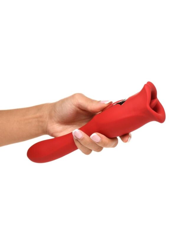 Lickgasm Kiss and Tell Pro Dual-Ended Kissing Rechargeable Silicone Clitoral Vibrator - Red - Image 4