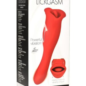 Lickgasm Kiss and Tell Pro Dual-Ended Kissing Rechargeable Silicone Clitoral Vibrator - Red