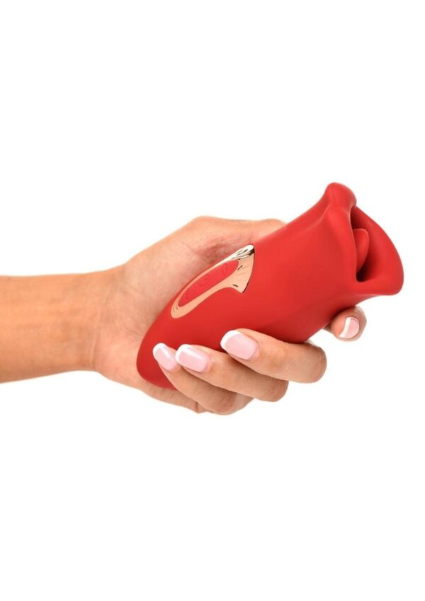 Lickgasm Kiss and Tell Mini Kissing Vibrating Rechargeable Silicone Clitoral Stimulator - Red - Image 3