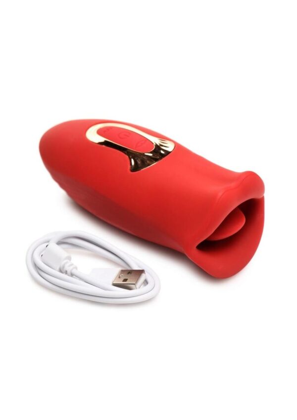 Lickgasm Kiss and Tell Mini Kissing Vibrating Rechargeable Silicone Clitoral Stimulator - Red - Image 4
