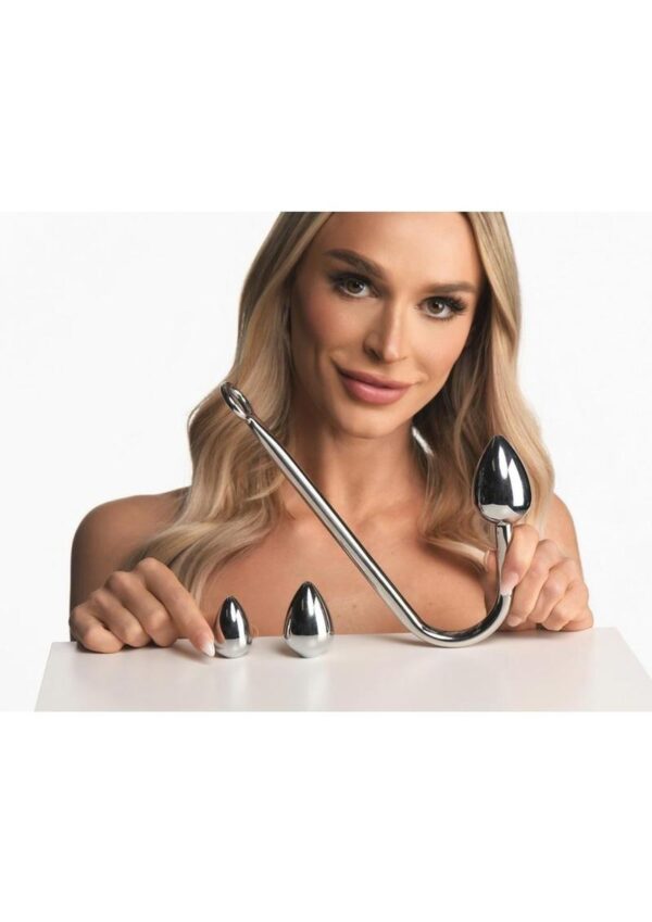 Master Series Anal Hook Trainer with 3 Plugs - Stainless Steel - Image 4