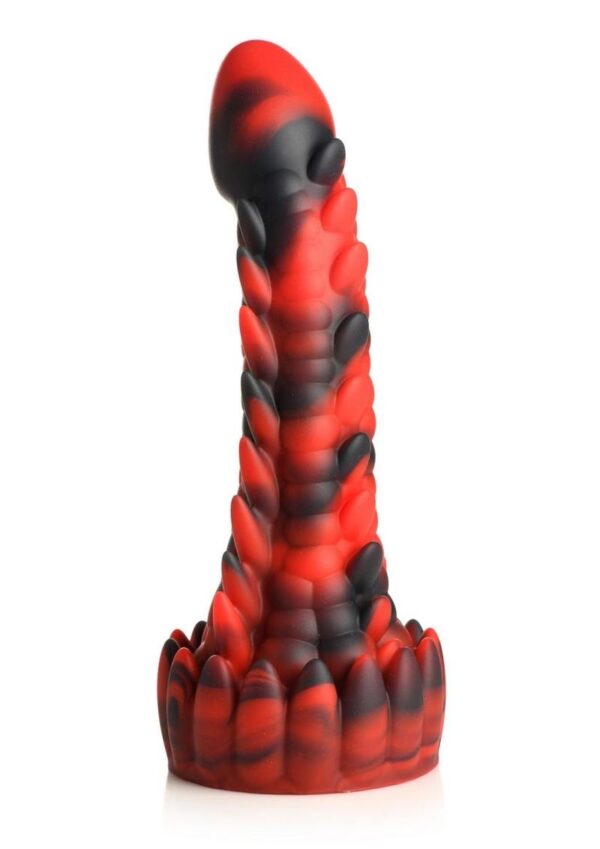 Creature Cocks Demon Rising Scaly Dragon Silicone Dildo - Red/Black - Image 2