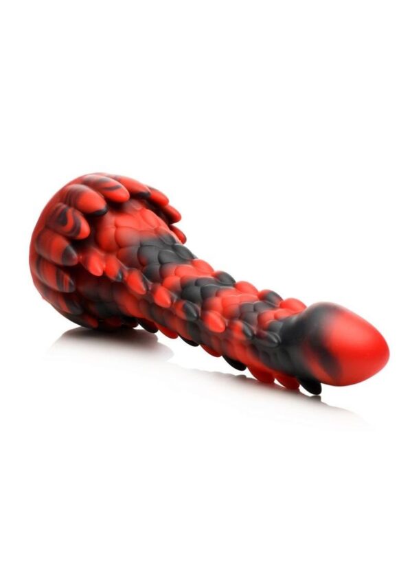 Creature Cocks Demon Rising Scaly Dragon Silicone Dildo - Red/Black - Image 3