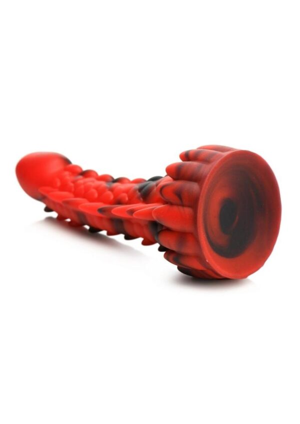 Creature Cocks Demon Rising Scaly Dragon Silicone Dildo - Red/Black - Image 4