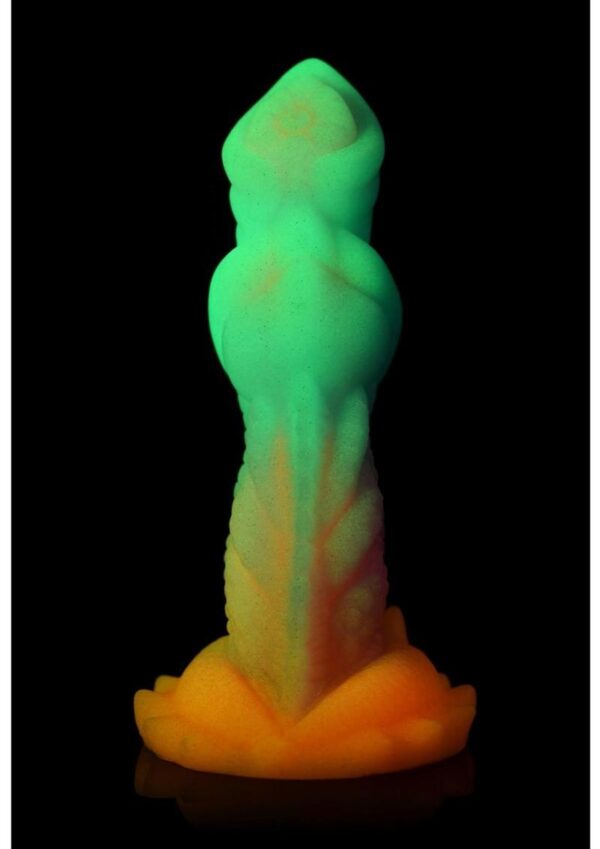 Creature Cocks Aqua-Cock Glow in the Dark Silicone Dildo - Multicolor - Image 4