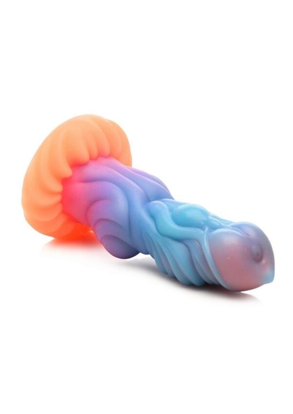 Creature Cocks Alien Invader Glow in the Dark Silicone Dildo - Multicolor - Image 3