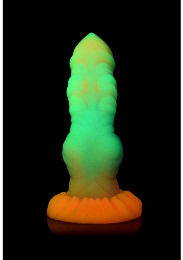 Creature Cocks Alien Invader Glow in the Dark Silicone Dildo - Multicolor - Image 4