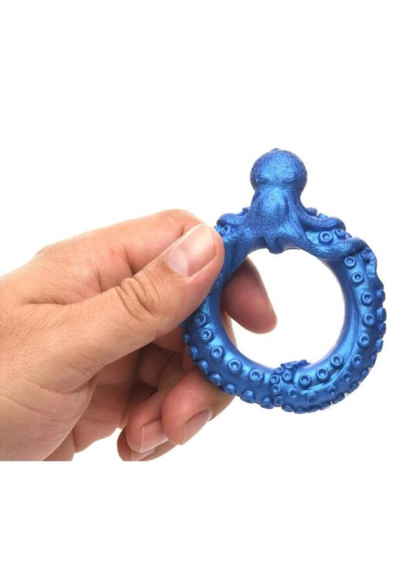 Creature Cocks Poseidon`s Octo-Ring Silicone Cock Ring - Blue - Image 4
