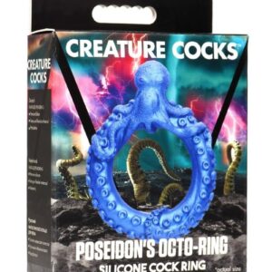 Creature Cocks Poseidon`s Octo-Ring Silicone Cock Ring - Blue