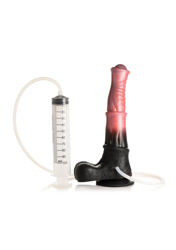 Creature Cocks Centaur Explosion Squirting Silicone Dildo - Red/Black - Image 2
