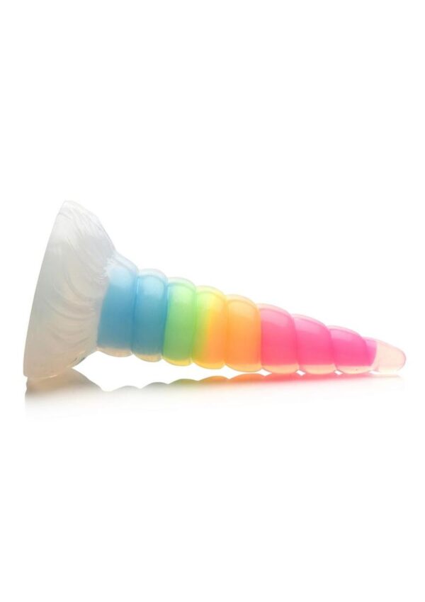 Creature Cocks Uni-Glow Glow-in-the-Dark Silicone Dildo - Rainbow - Image 3