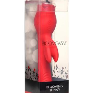 Bloomgasm Blooming Bunny Sucking and Thrusting Silicone Rechargeable Rabbit Vibrator - Red