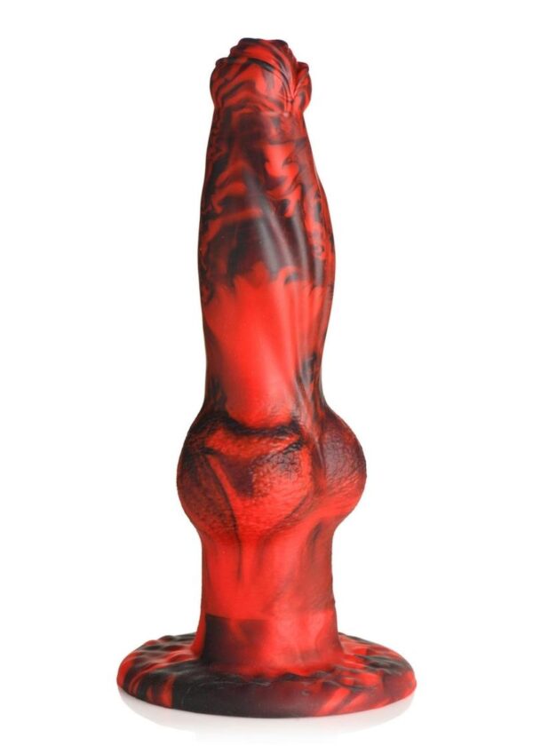 Creature Cocks Hell Wolf Silicone Rechargeable Thrusting and Vibrating Dildo - Red/Black - Image 4