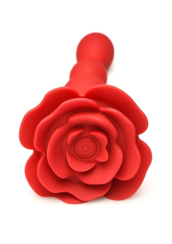 Bloomgasm Rose Twirl Rechargeable Silicone Rotating Anal Beads - Red - Image 3