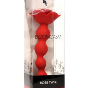Bloomgasm Rose Twirl Rechargeable Silicone Rotating Anal Beads - Red