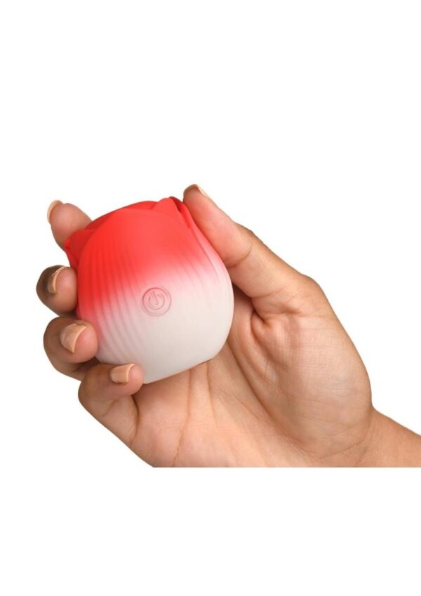 Bloomgasm Pulsing Petals Throbbing Silicone Rechargeable Rose Stimulator - Red - Image 2