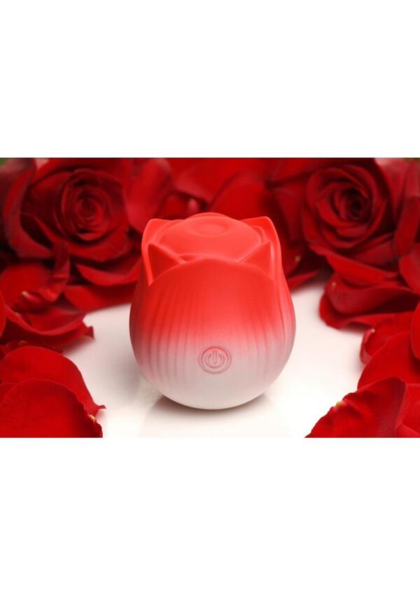 Bloomgasm Pulsing Petals Throbbing Silicone Rechargeable Rose Stimulator - Red - Image 3