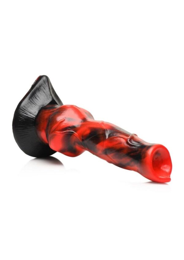 Creature Cocks Vibra Beast Vibrating Silicone Dildo - Red/Black - Image 2
