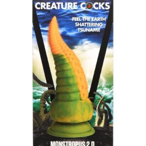 Creature Cocks Monstropus 2.0 Vibrating Tentacle Rechargeable Silicone Dildo - Yellow/Green