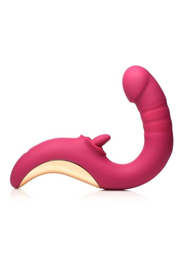 Lickgasm Tease and Please Rechargeable Silicone Thrusting andamp; Licking Vibrator - Pink - Image 2