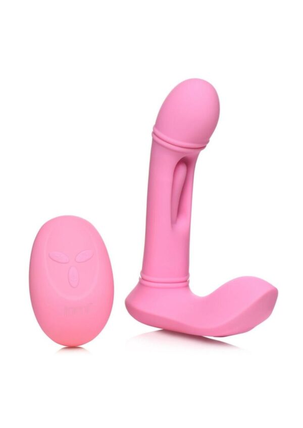Flickers G-Flick Flicking G-Spot Rechargeable Silicone Vibrator with Remote Control - Pink - Image 2