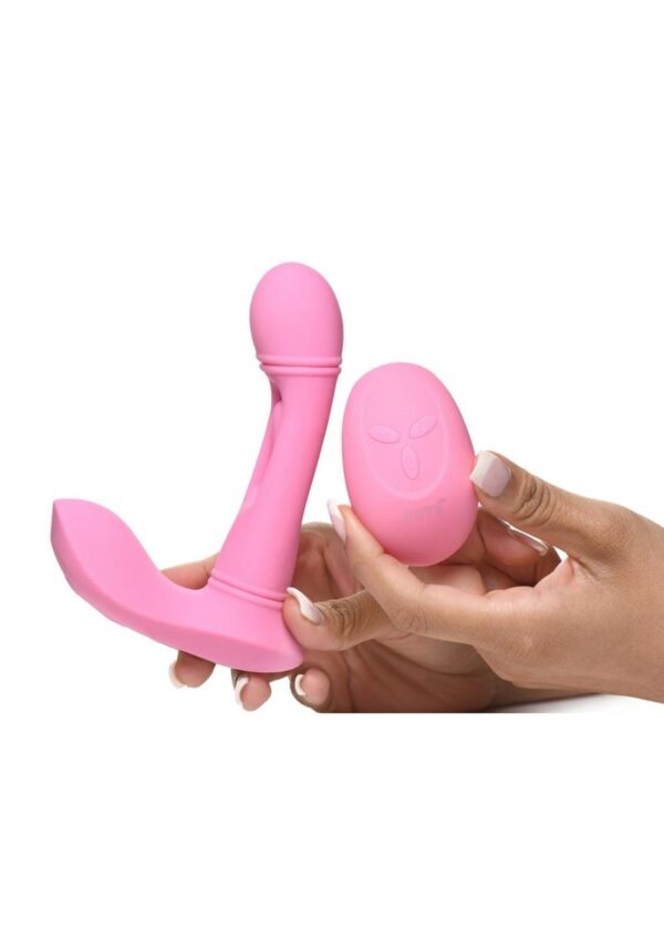 Flickers G-Flick Flicking G-Spot Rechargeable Silicone Vibrator with Remote Control - Pink - Image 4