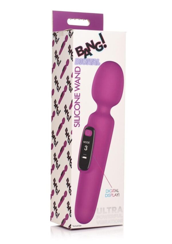 Bang! Digital Rechargeable Silicone Wand - Purple