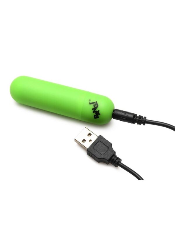 Bang! 28X Glow in The Dark Rechargeable Silicone Cock Ring with Remote Control - Green - Image 3