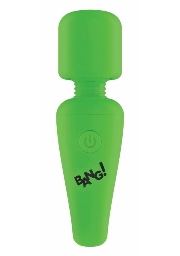 Bang! Glow in the Dark Rechargeable Silicone Mini Wand - Green - Image 3