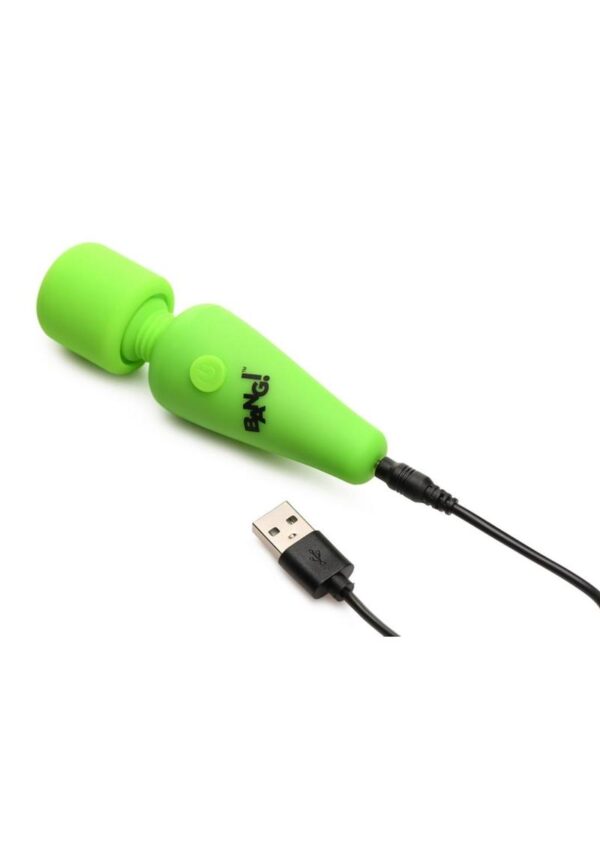 Bang! Glow in the Dark Rechargeable Silicone Mini Wand - Green - Image 4