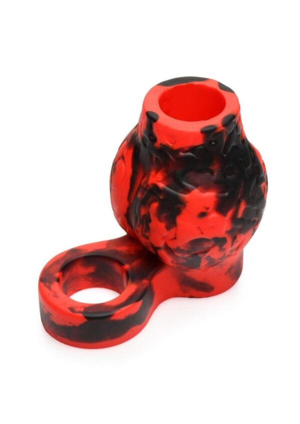 Creature Cocks Hell Hound Silicone Penis Sleeve - Large - Red/Black - Image 3