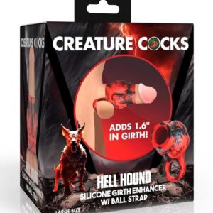 Creature Cocks Hell Hound Silicone Penis Sleeve - Large - Red/Black